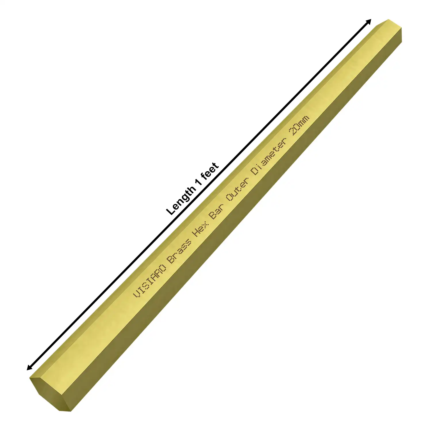 Buy Visiaro Brass Hex Bar, Outer Dia 20mm, 1ft Length