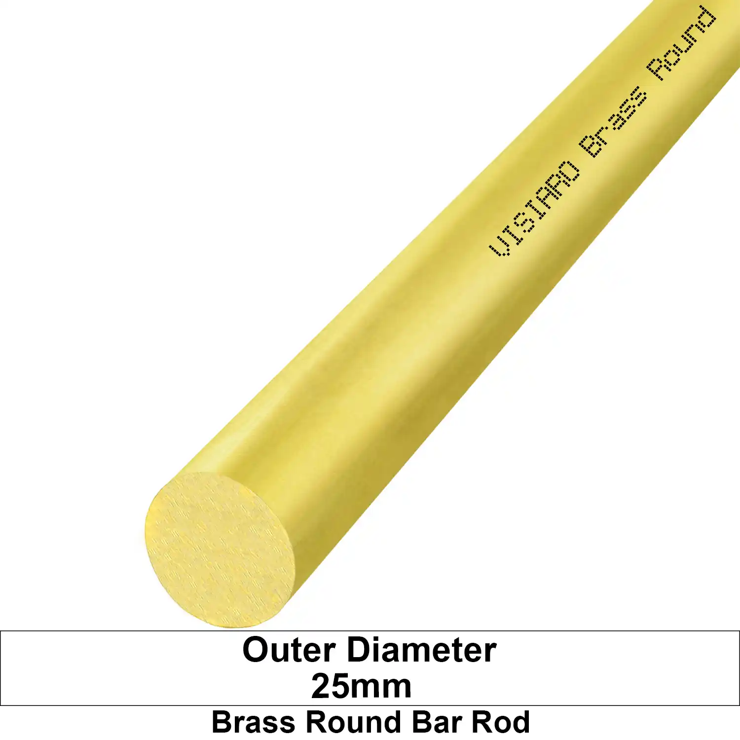 VISIARO - Hard Brass Round Bar Rod, 1ft, Outer Dia 25 mm