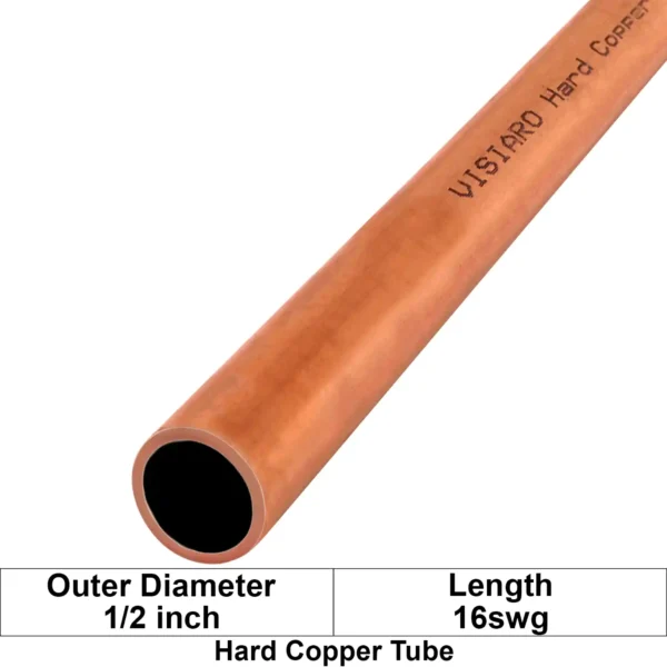 Visiaro Hard Copper Tube 1mtr Outer Dia 1/2 inch Wall Thickness 16 swg