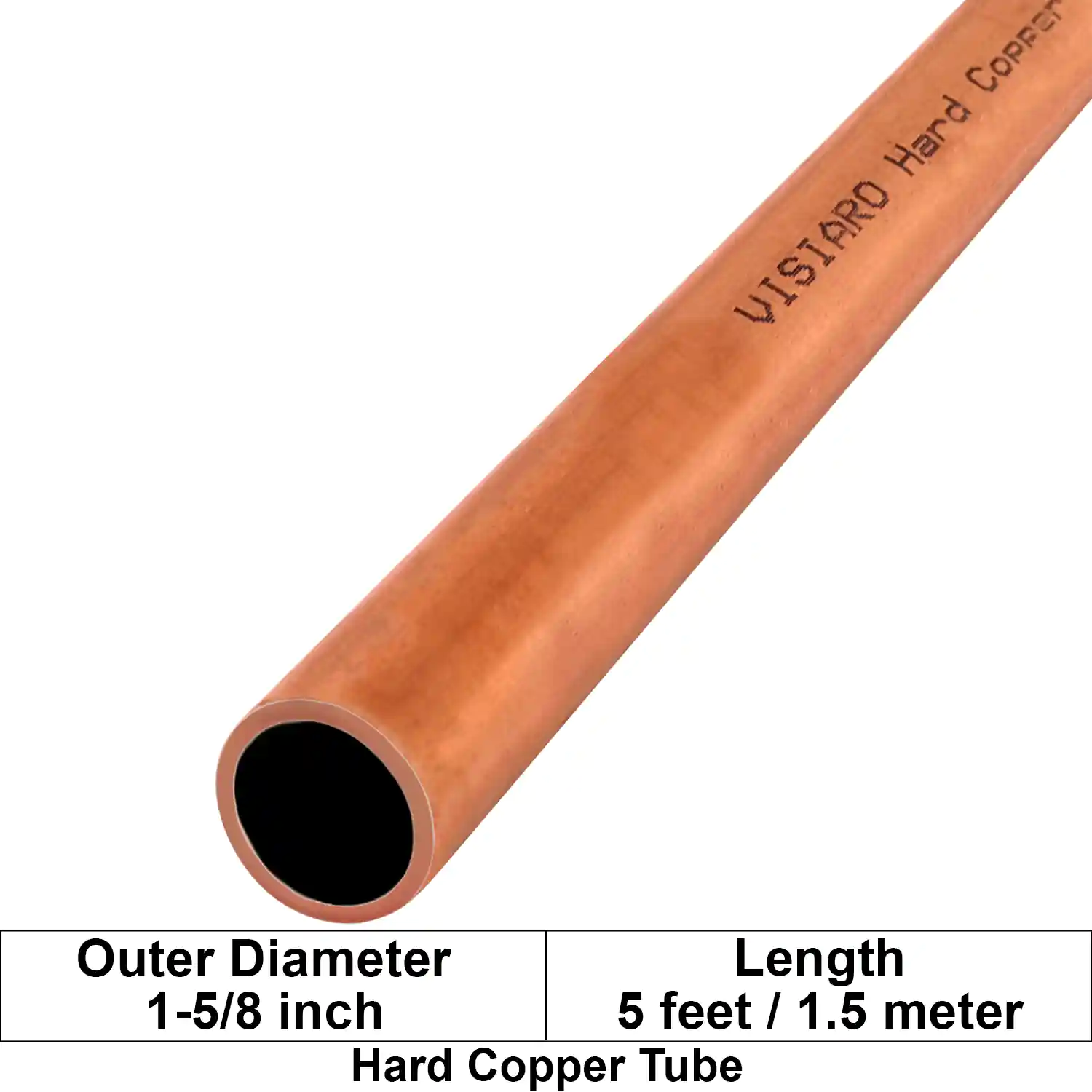 Visiaro Hard Copper Tube 5 feet long Outer Diameter - 1-5/8 inch