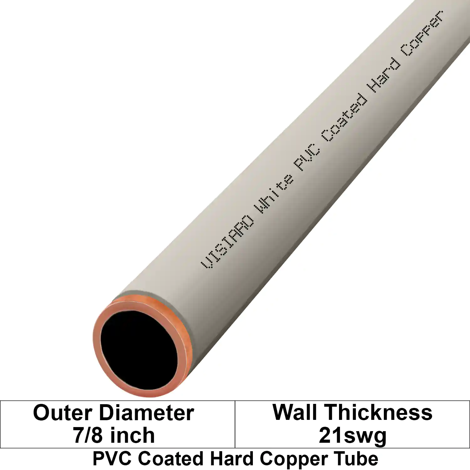 Buy Visiaro White PVC Coated Hard Copper Tube, 3mtr, Outer Dia 7/8